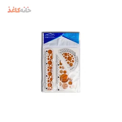 ست 3 تیکه خط کش گونیا نقاله فانتزی طرح بسکتبال