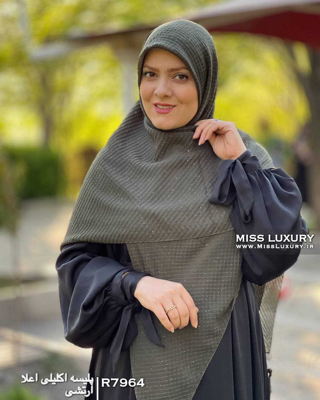 روسری پلیسه اکلیلی نخ وال ارتشی R7964