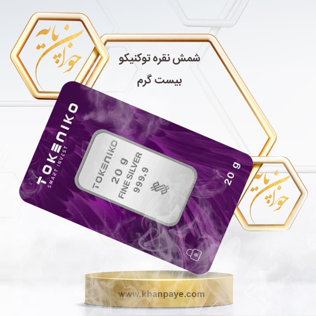 شمش نقره 20 گرمی توکنیکو / عیار 999.9