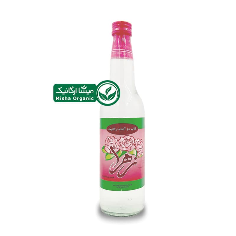 گلاب دو آتشه ارگانیک زهرا | 450 سی سی شیشه ای