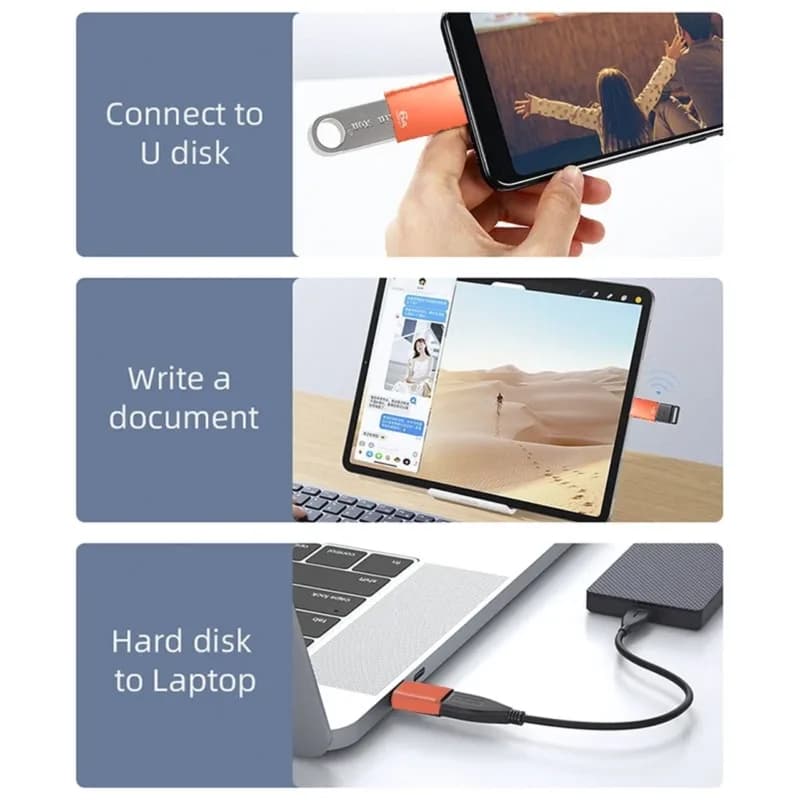 تبدیل OTG Type-C To USB 120W – نقره ای (گارانتی شش ماهه آروین) — تصویر ۶