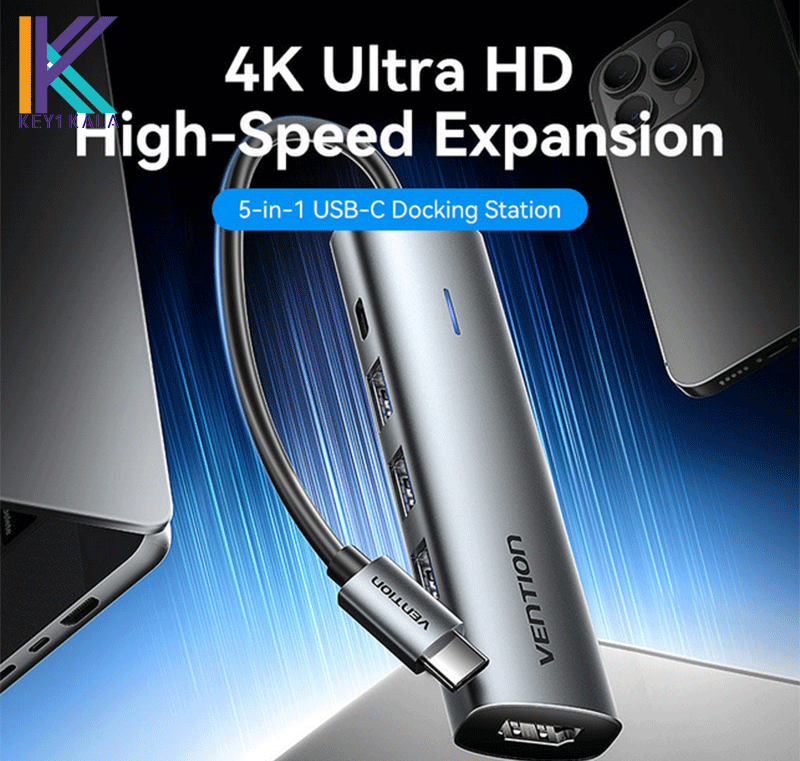 هاب4-Port USB 3.0 Hub With Power Supply 0.15M Black — تصویر ۴