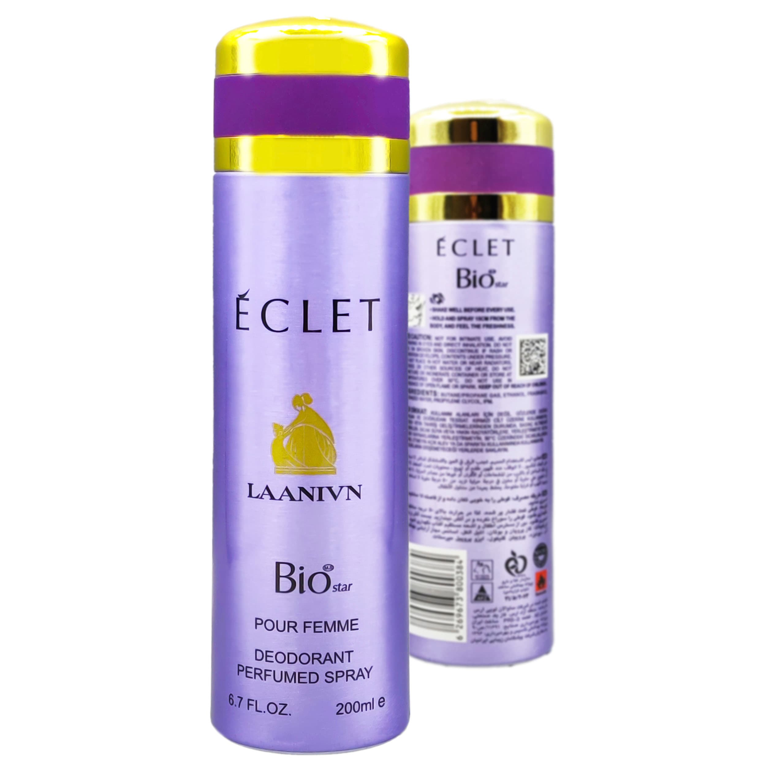 اسپری بدن زنانه بیو استار مدل ECLET حجم 200 میلی لیتر — تصویر ۳