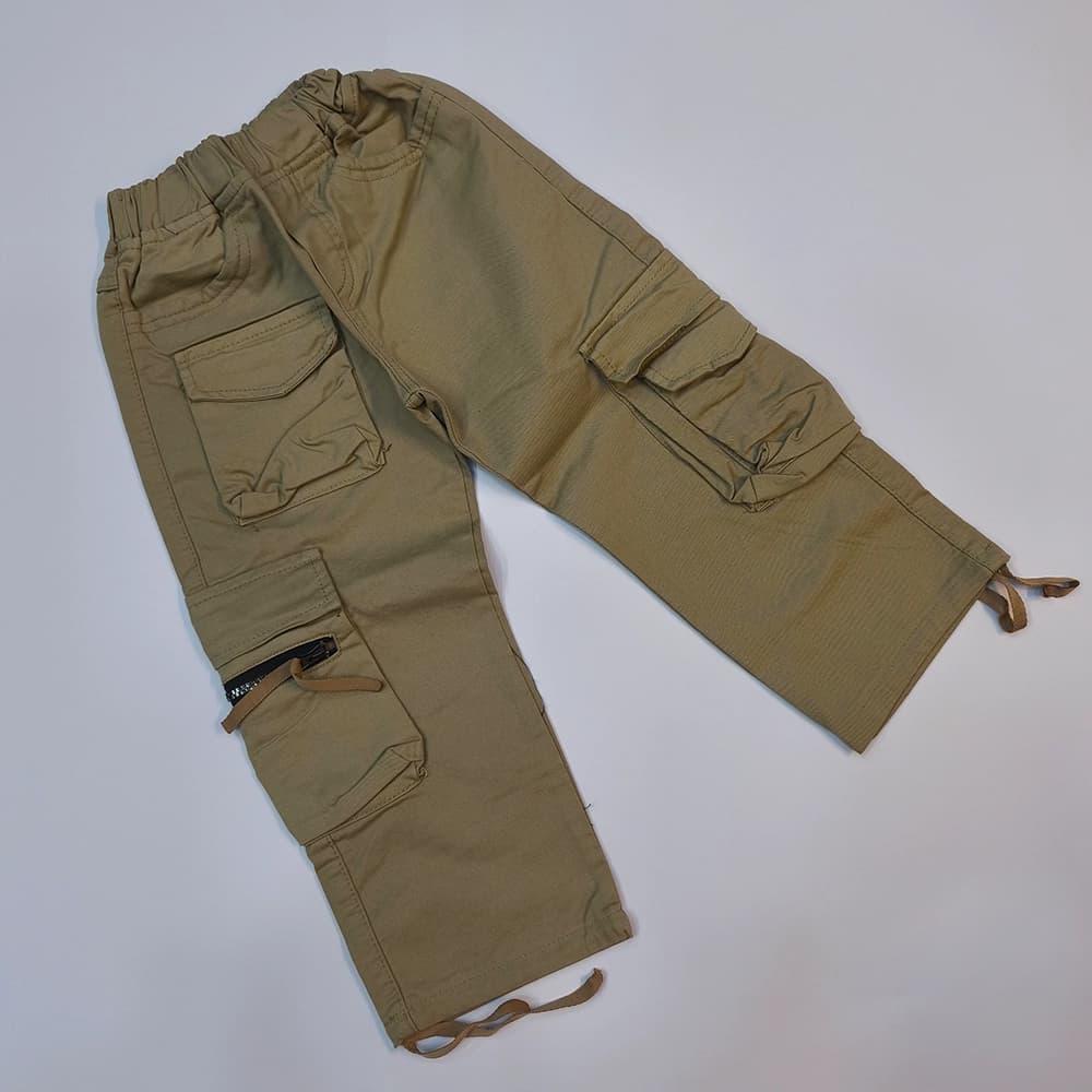 شلوار کتان کارگو پسرانه و دخترانه zipper — تصویر ۳