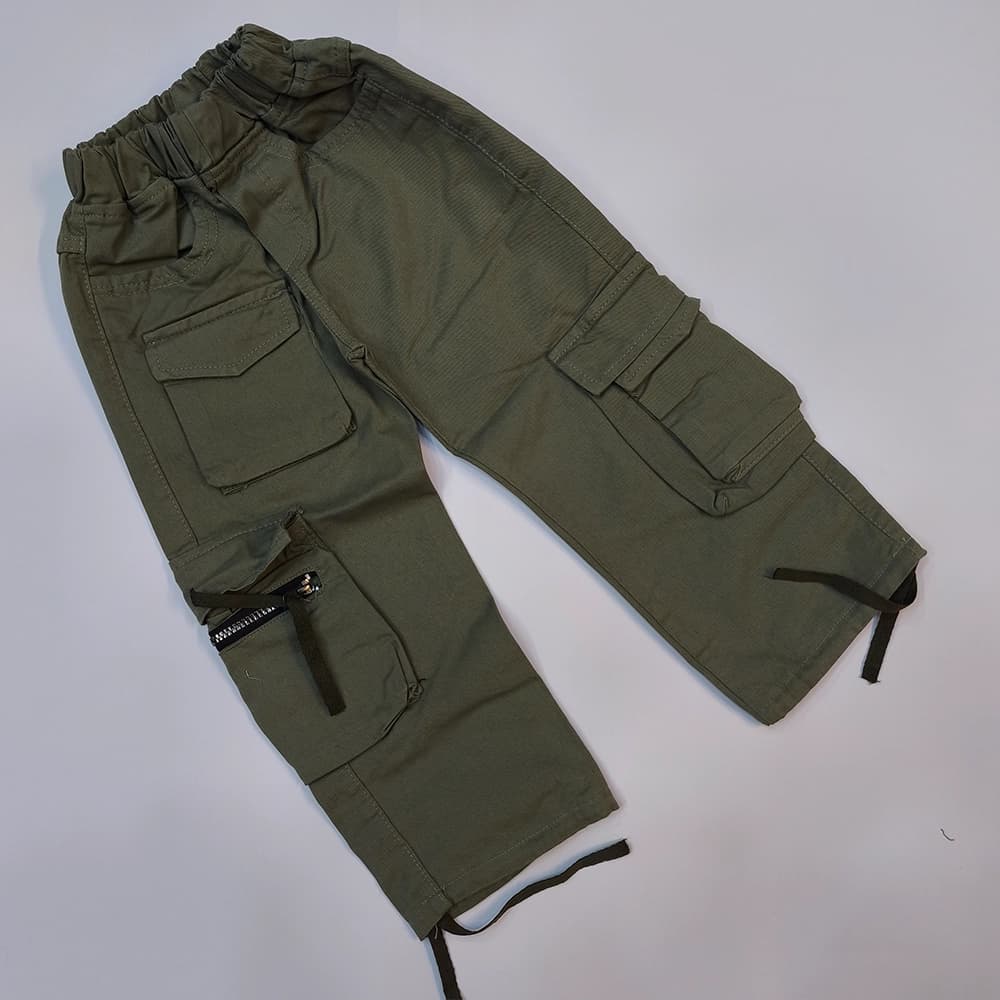 شلوار کتان کارگو پسرانه و دخترانه zipper — تصویر ۵