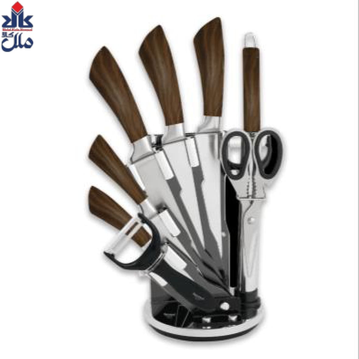 سرویس چاقو 9 پارچه چوبی دلمونتی DL-1540