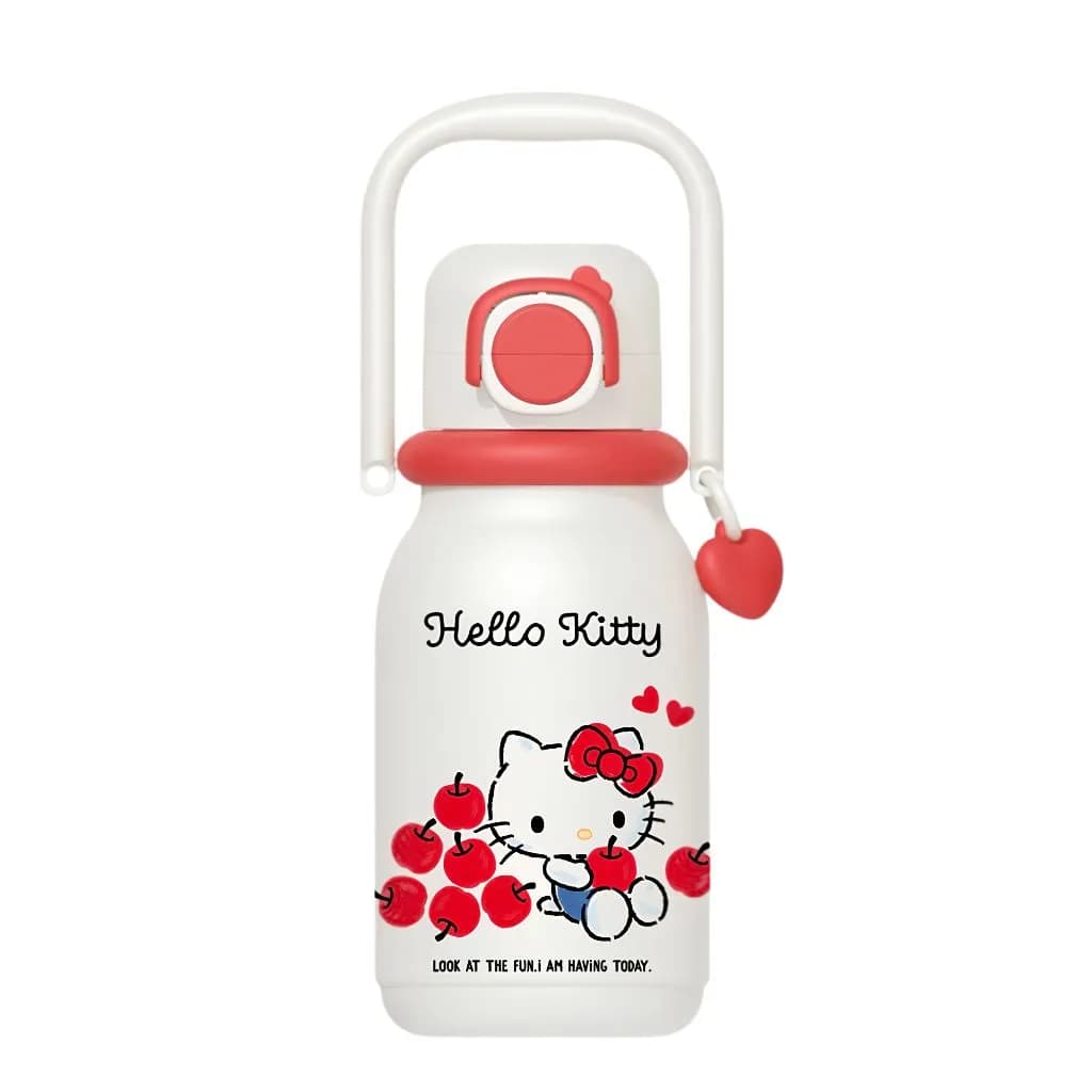 تراول ماگ دو حالته استیل دسته دار طرح هلو کیتی 640Ml