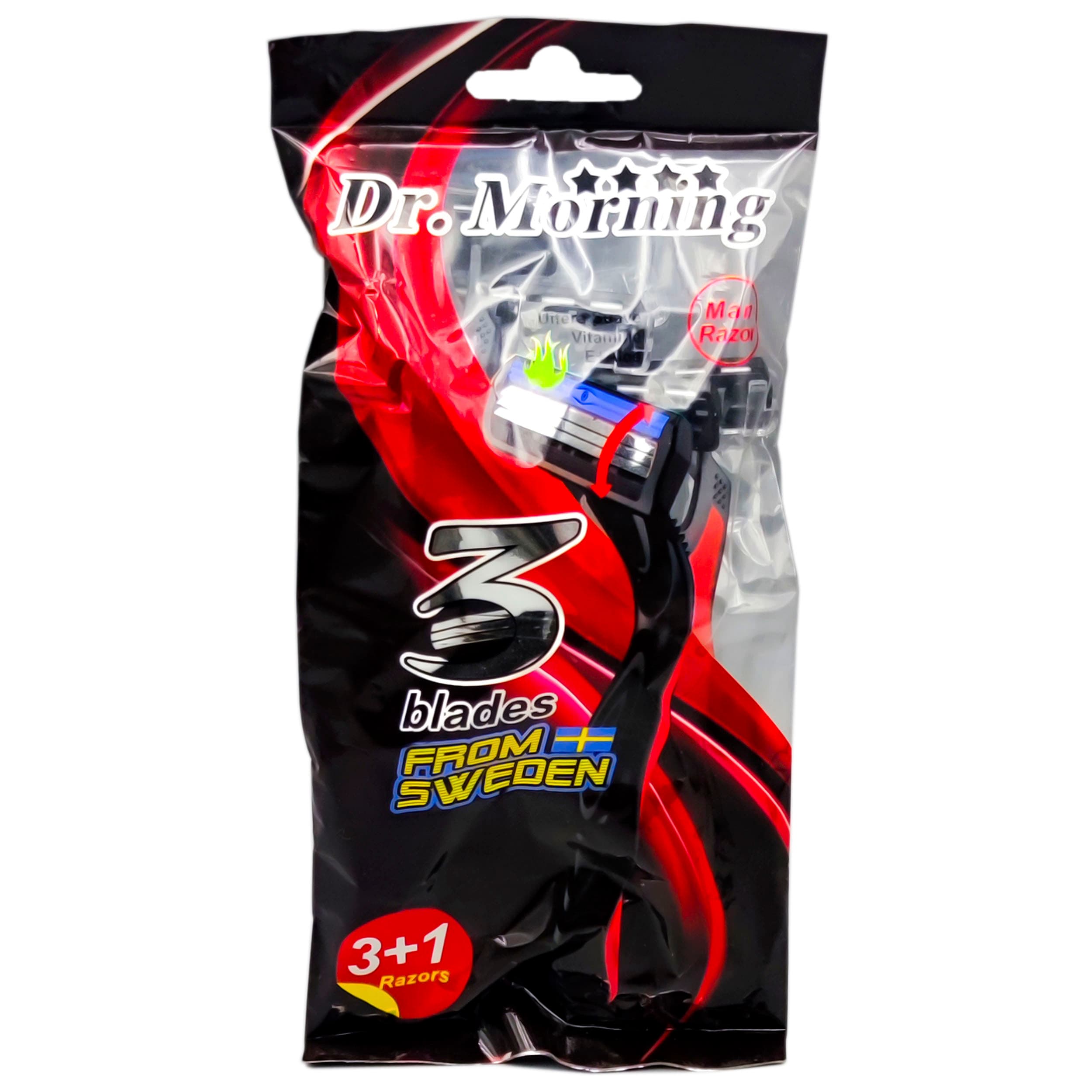 خودتراش دکتر مورنینگ مدل 3Blades-M بسته 4 عددی