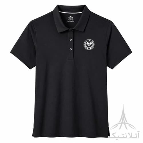 تیشرت ورزشی تخصصی مردانه یقه دار دکمه دار اورجینال وارداتی کرویت Crivit آلمان مشکی Tennis Club