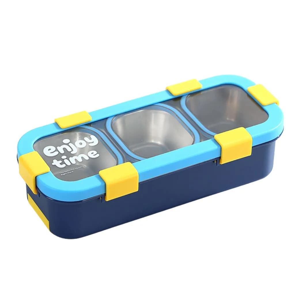 ظرف غذا ضد نشت سه محفظه استیل 600ml
