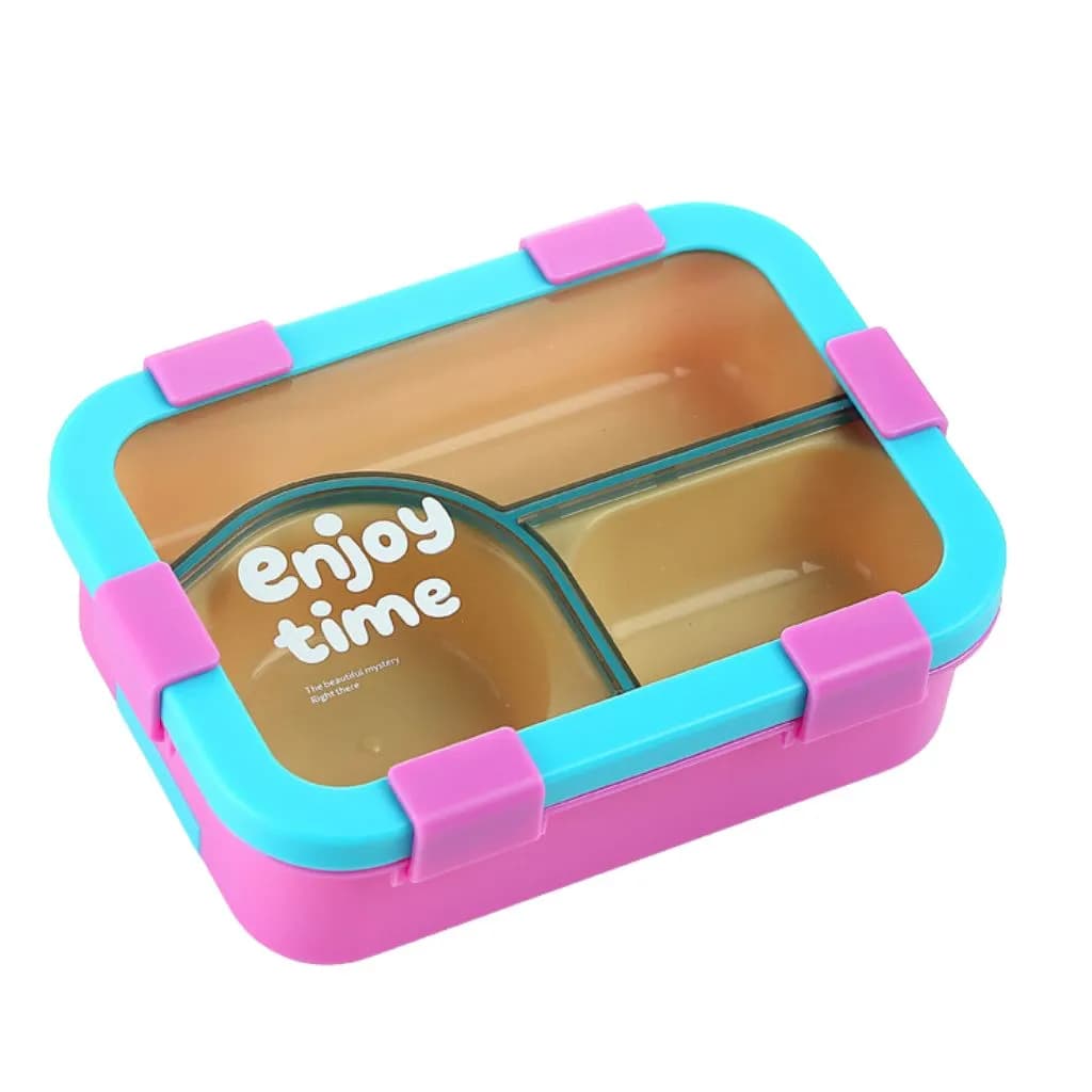 ظرف غذا سه محفظه enjoy time مدل قفل دار 650ml