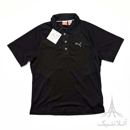 پلوشرت آستین کوتاه یقه دار دکمه ای پسرانه برند پوما Puma اورجینال وارداتی ورزشی مشکی