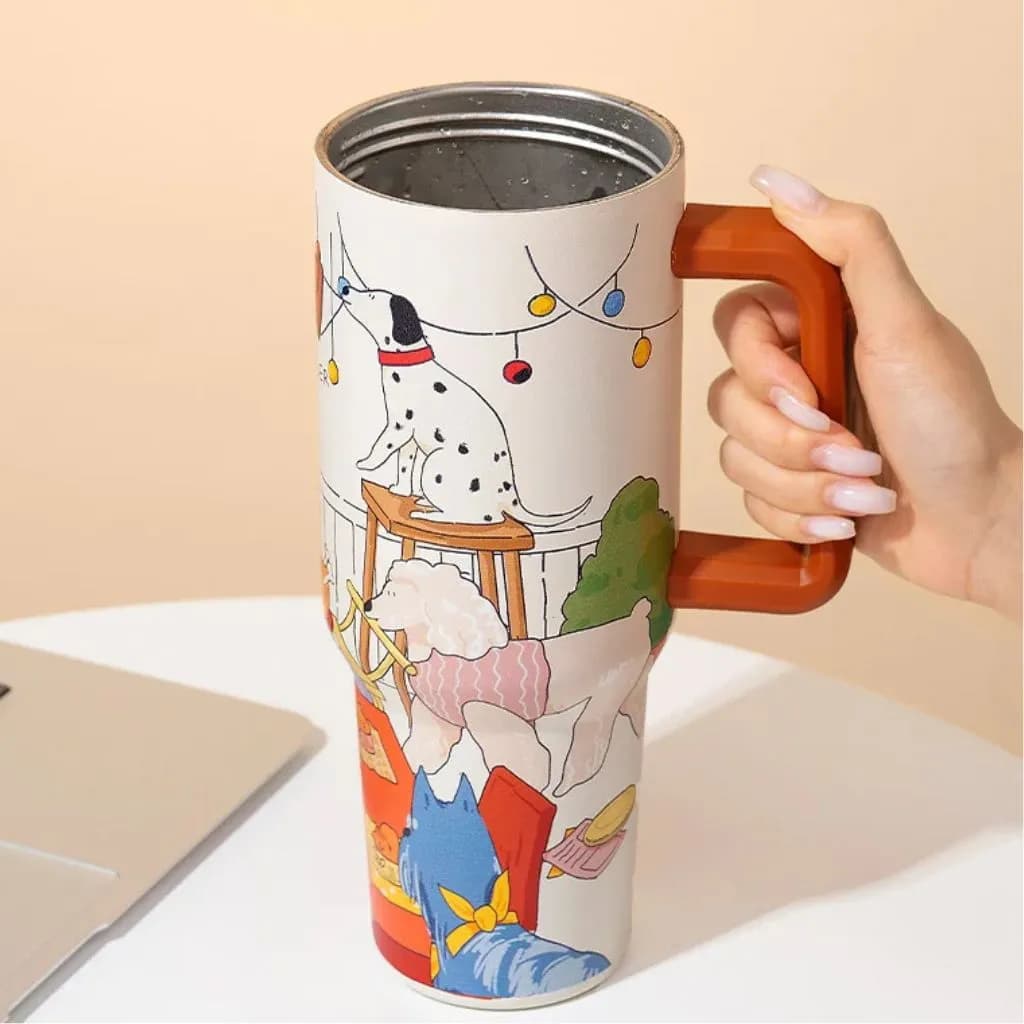 ماگ دسته دار فانتزی برند DILLER دیلر طرح پاپی 1200ML — تصویر ۳