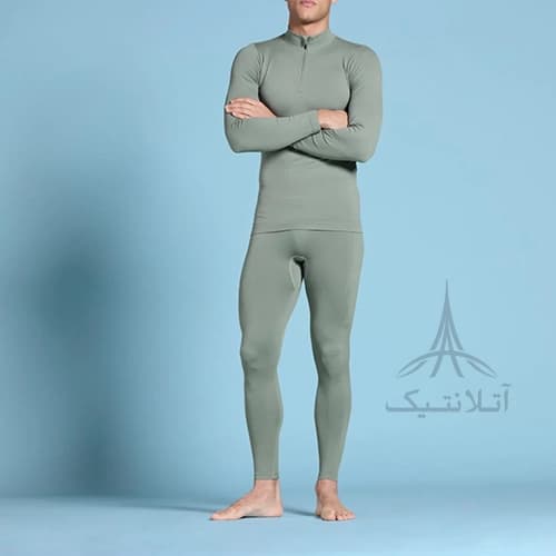 لگ مردانه ورزشی بیس لایر اورجینال برند کرویت Crivit آلمان سیملس سبز — تصویر ۲
