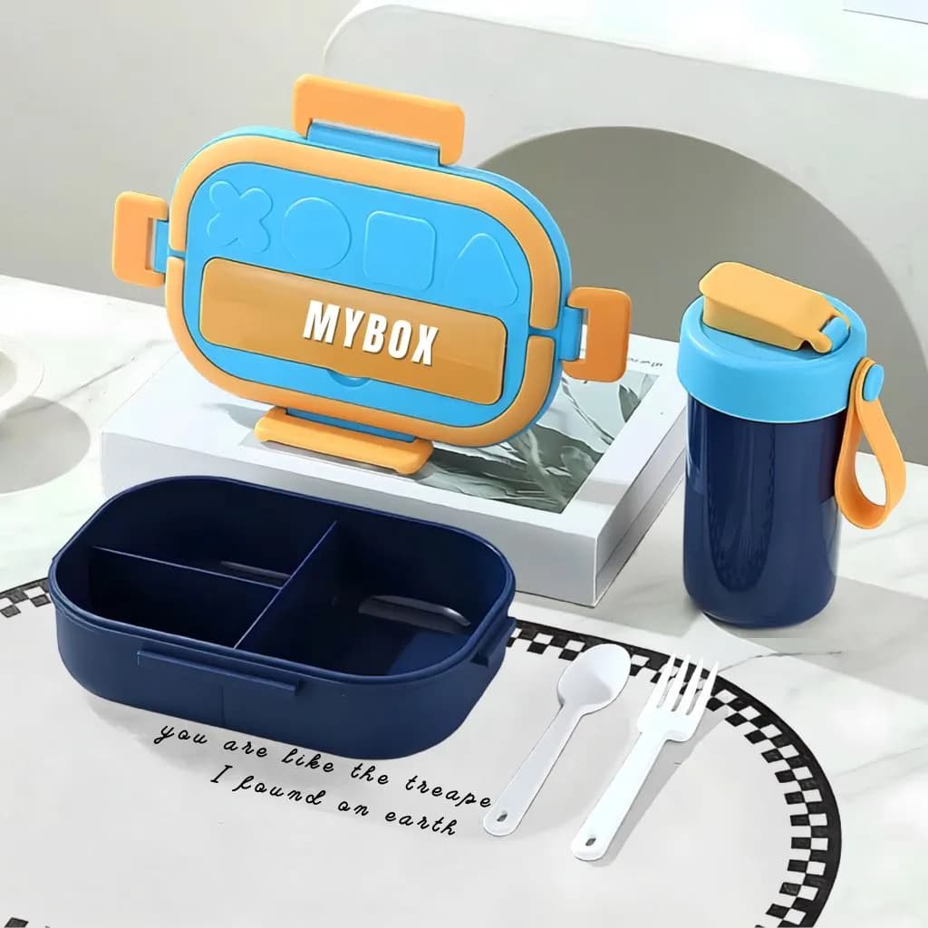 ظرف غذا همراه قمقمه مدل MY BOX مینیمال 1000ML — تصویر ۵