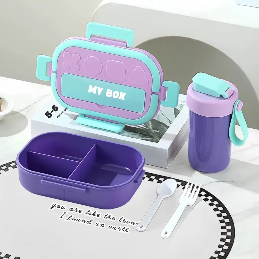 ظرف غذا همراه قمقمه مدل MY BOX مینیمال 1000ML — تصویر ۳