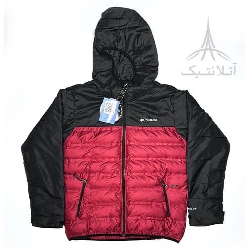 کاپشن وارداتی کلمبیا Columbia دارای تکنولوژی آمنی هیت (Omni-Heat) کلاه دار تراکم پر 650 زرشکی — تصویر ۲