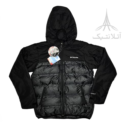کاپشن وارداتی کلمبیا Columbia دارای تکنولوژی آمنی هیت (Omni-Heat) کلاه دار تراکم پر 650 مشکی
