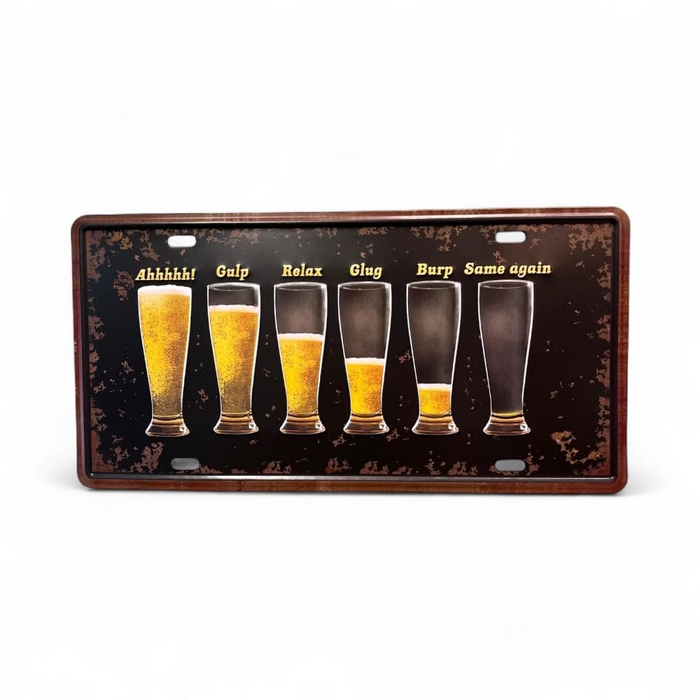 پلاک فلزی طرح Beer Glasses Type ابعاد 15×30