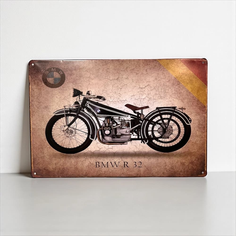 پلاک فلزی دکوری طرح BMW R32 Motorcycle ابعاد 20×30 — تصویر ۲