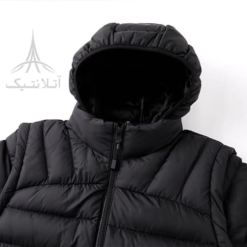 کاپشن مردانه شمعی وارداتی پافرشو ضدآب طرح پر — تصویر ۳