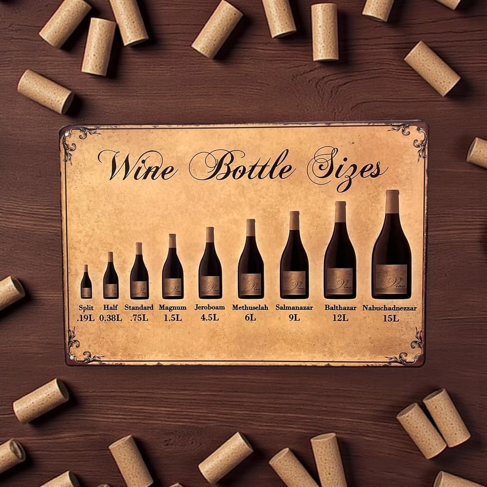 پلاک فلزی طرح Wine Bottle ابعاد 20×30