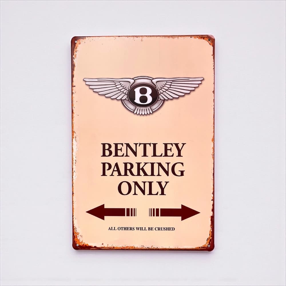 پلاک فلزی طرح Bentley Parking Only ابعاد 20×30