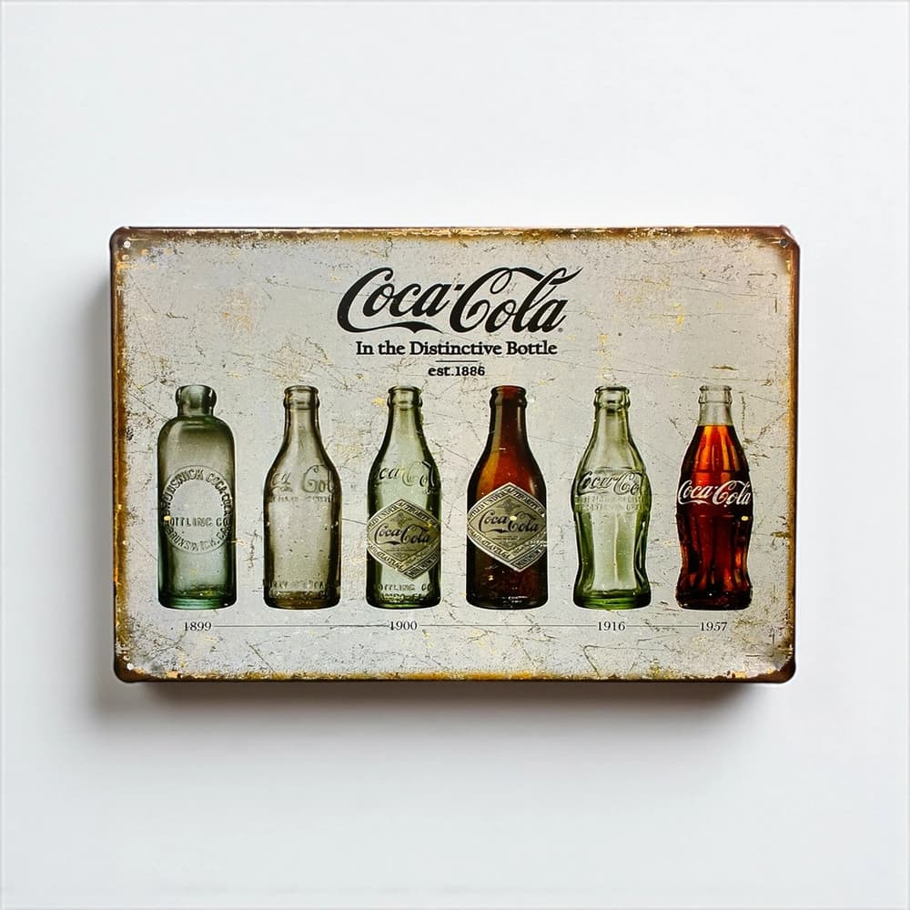 پلاک فلزی طرح CocaCola Bottles ابعاد 20×30