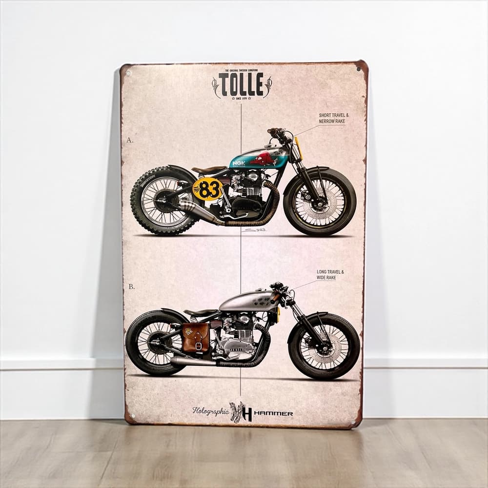 پلاک فلزی طرح Two Motor Tolle ابعاد 20×30