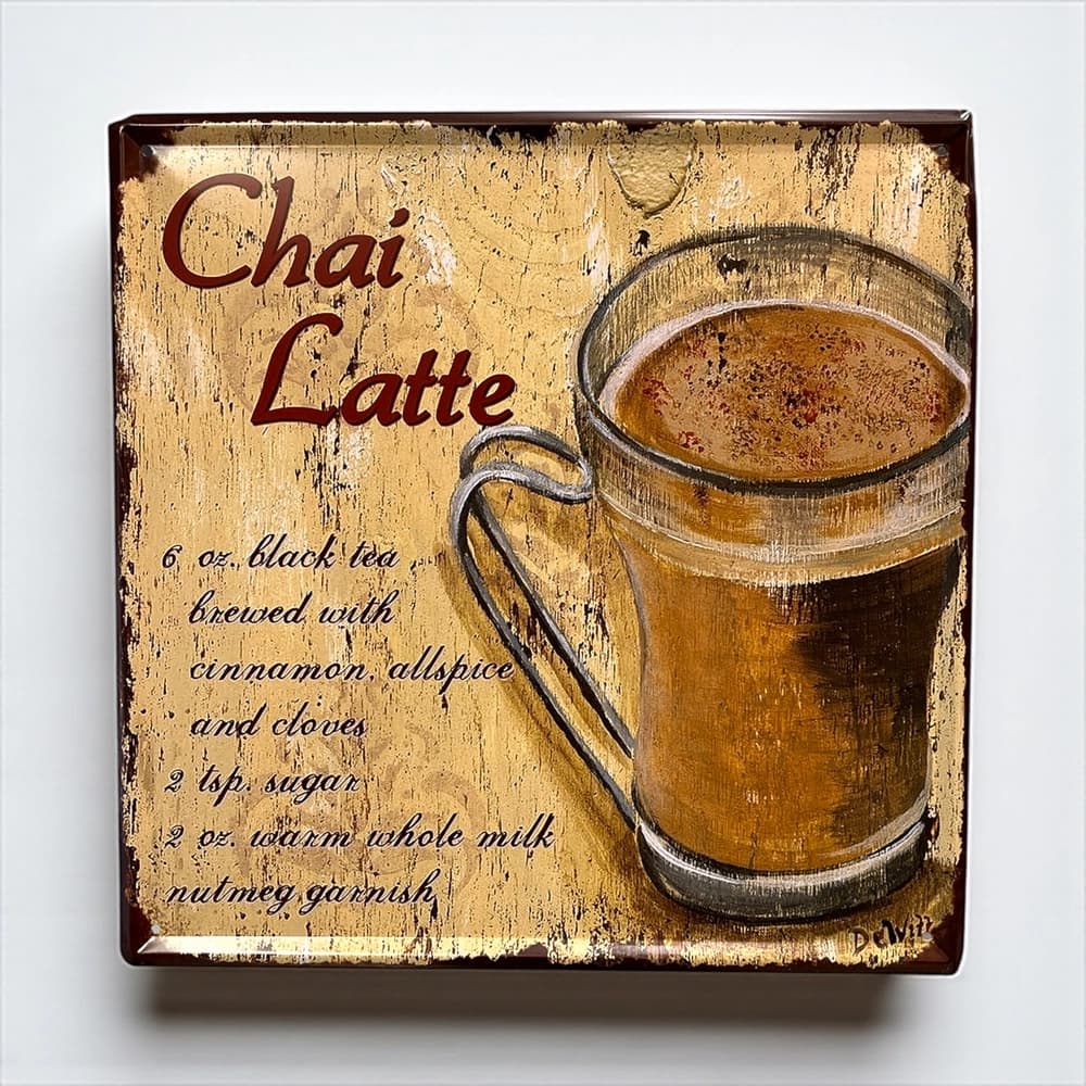 پلاک فلزی طرح Chai Latte ابعاد 30×30