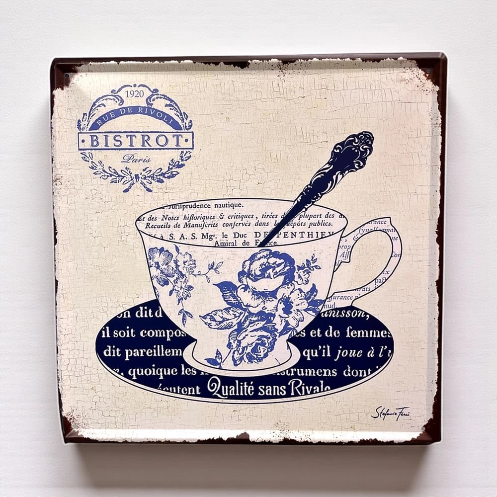پلاک فلزی طرح Bistrot Cup ابعاد 30×30