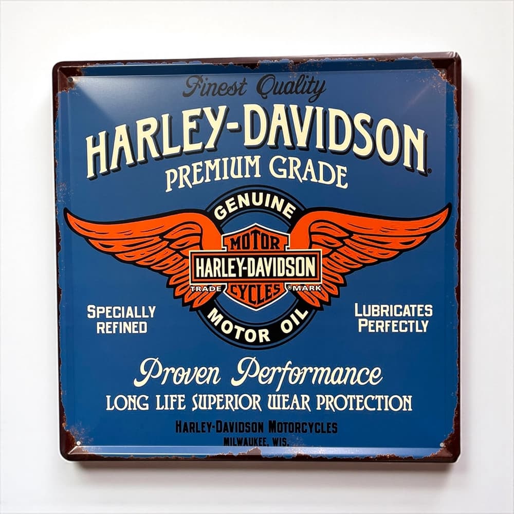 پلاک فلزی طرح Harley Davidson Premium Sign ابعاد 30×30