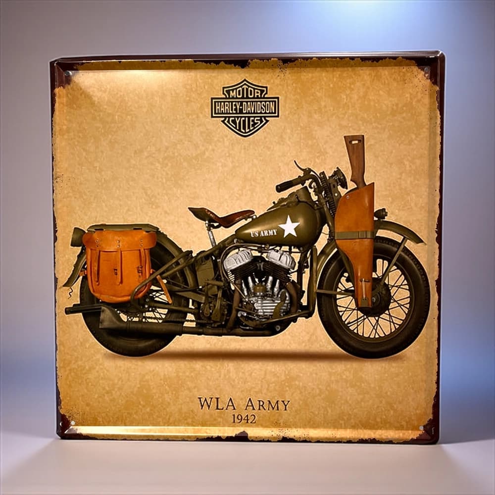 پلاک فلزی طرح Harley WLA Army ابعاد 30×30