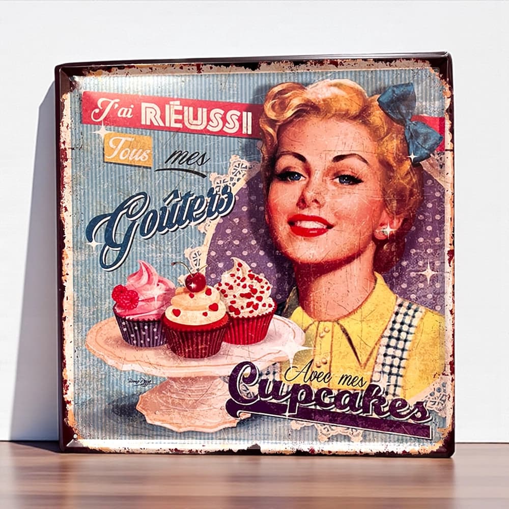 پلاک فلزی طرح Cupcakes ابعاد 30×30