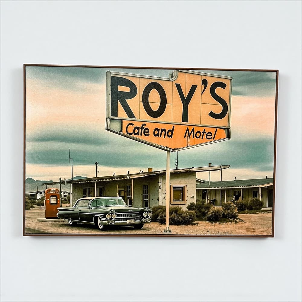 تابلو دیواری طرح Roys Cafe and Motel با ابعاد 40×60