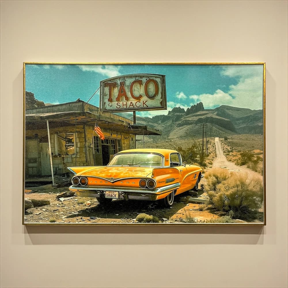تابلو دیواری طرح Taco Shack in Desert با ابعاد 40×60
