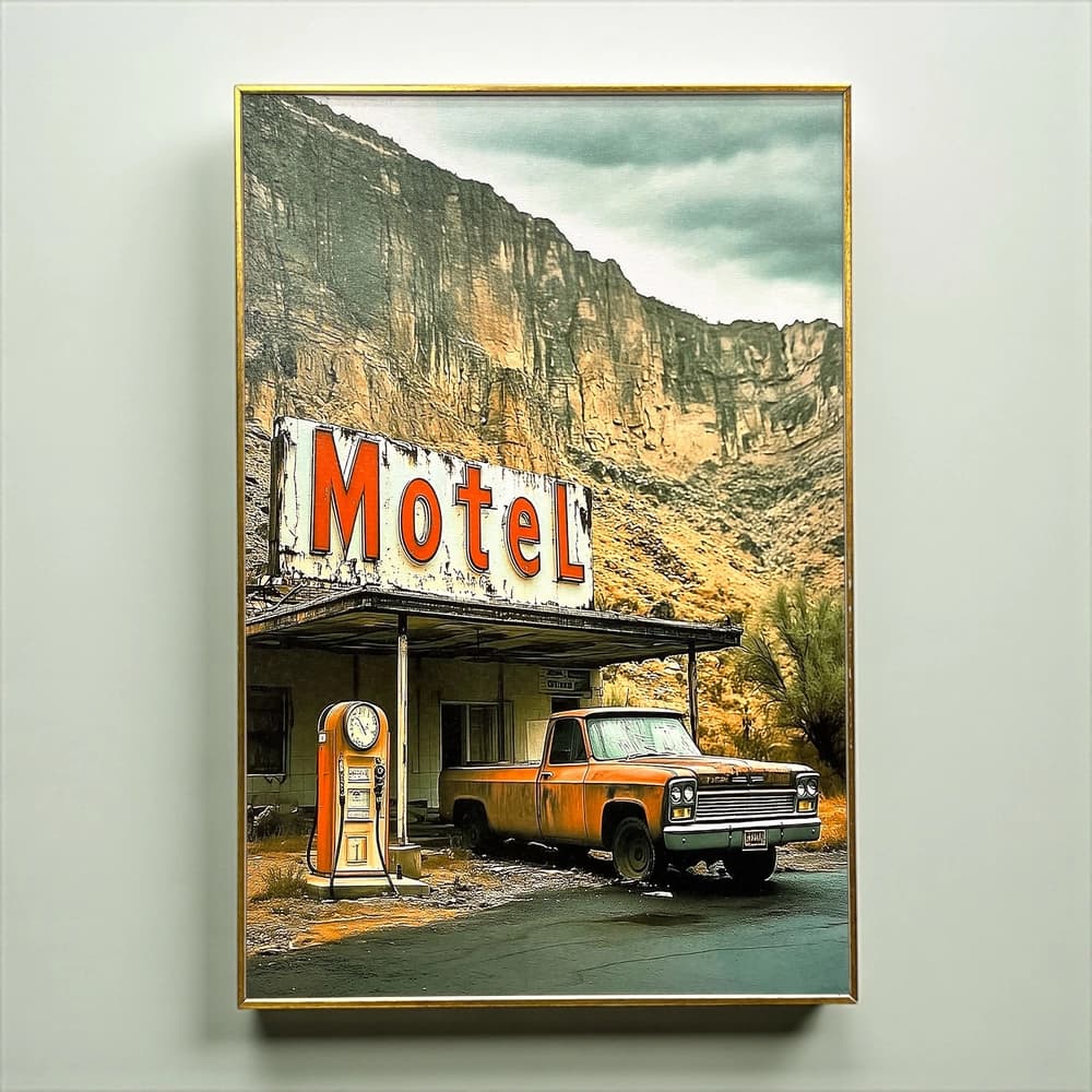 تابلو دیواری طرح وانت و Motel ابعاد 40×60