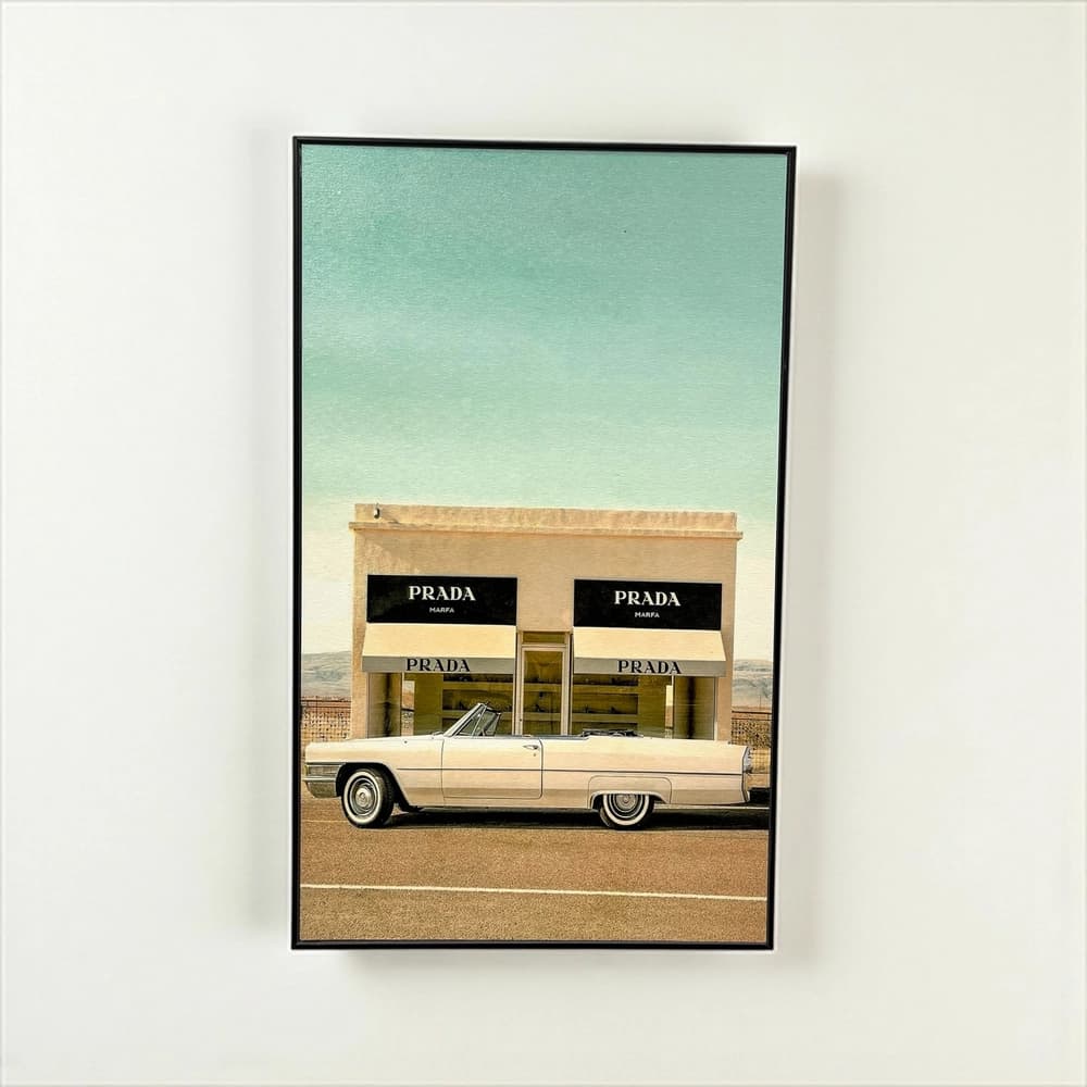 تابلو دیواری طرح Prada and Car ابعاد 50×30