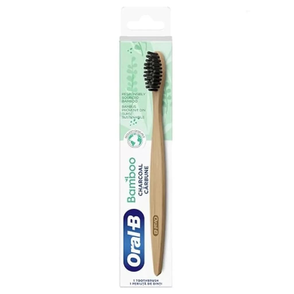 مسواک اورال بی Ora-B مدل Bamboo برس گیاهی حاوی ذغال فعال بسته 1 عددی — تصویر ۳