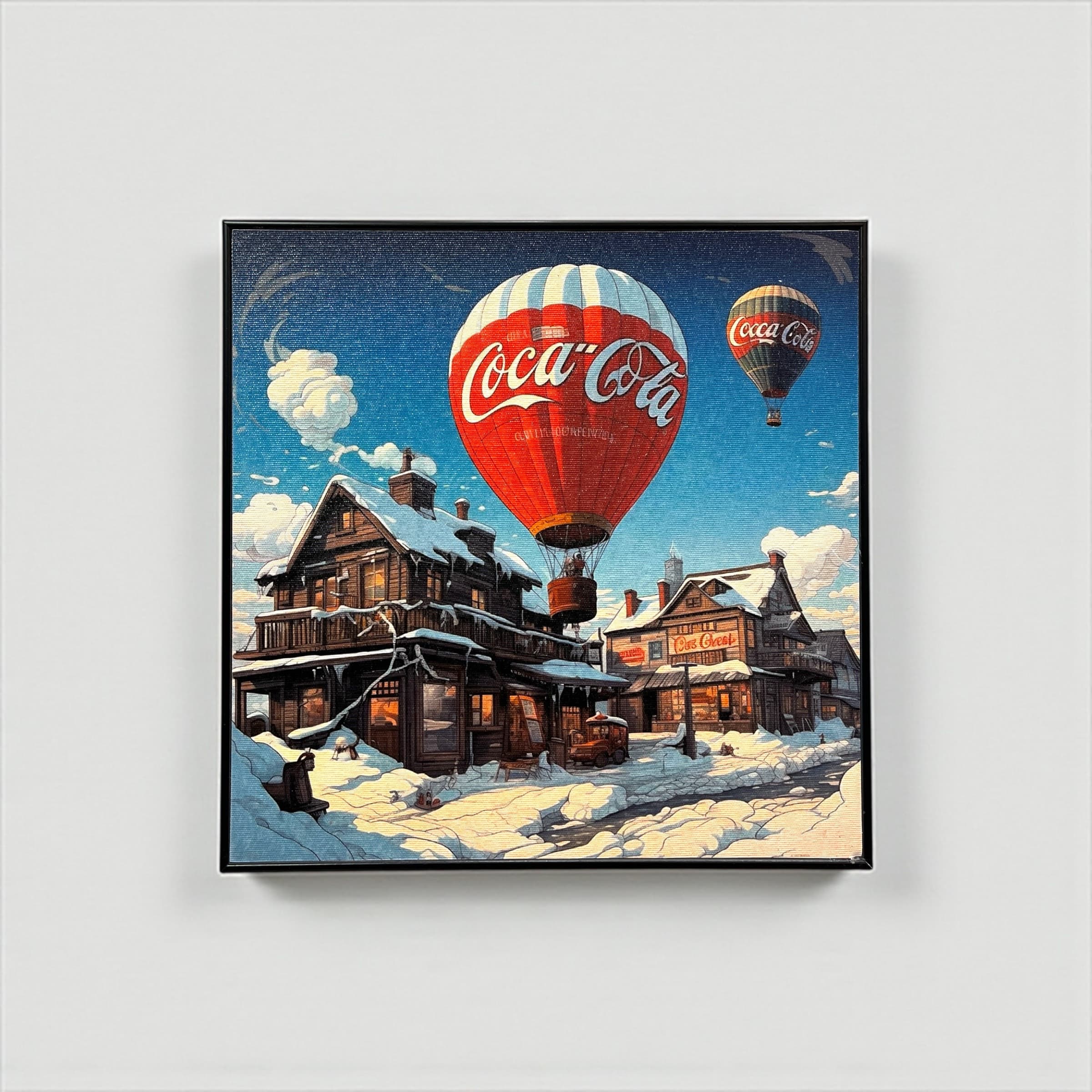 تابلو دیواری طرح بالون کوکاکولا در ابعاد 30×30