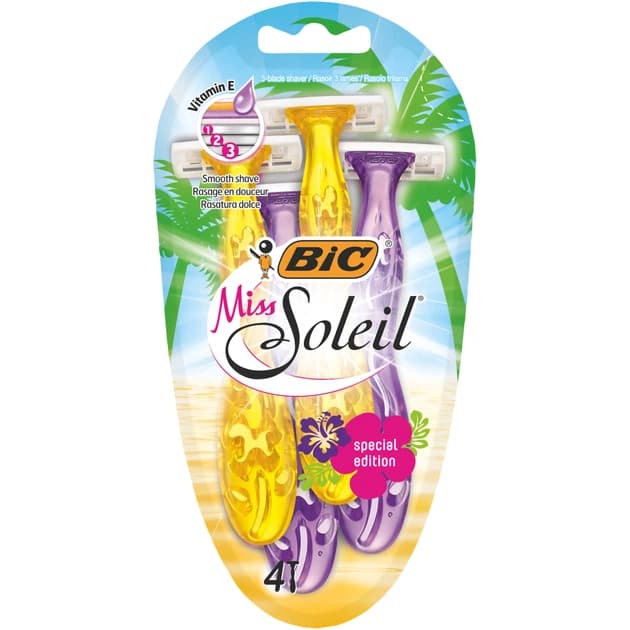 خودتراش یکبار مصرف بیک Bic سری Miss Soleil مدل Special Edition مناسب بانوان بسته 4 عددی — تصویر ۲