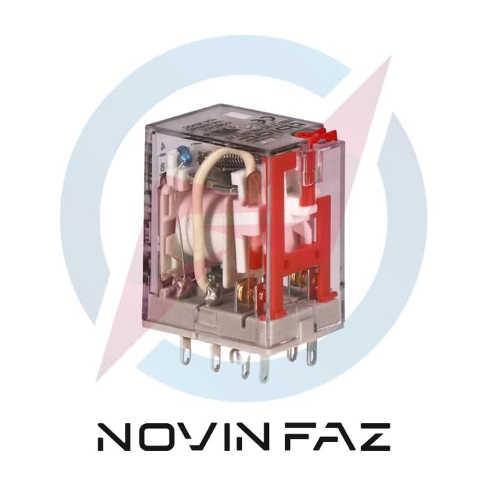 رله شیشه ای 230V AC چهار کنتاکت 5A رعد