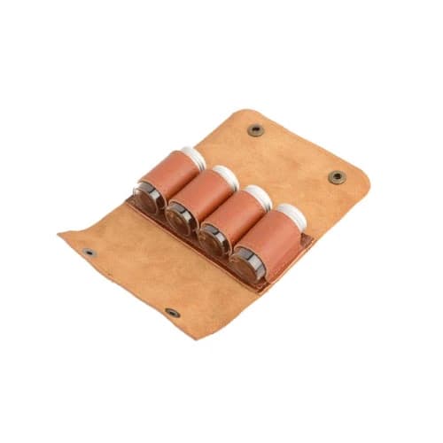 🧂 ست جاادویه هپی‌کمپ مدل Leather Spice Set 46804 (کاور چرمی – ۴ محفظه)