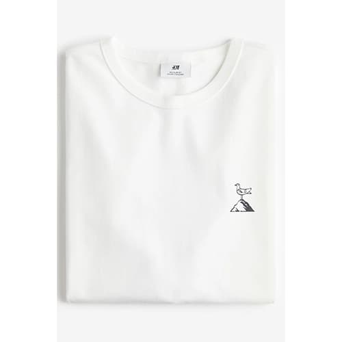 تیشرت اورجینال وارداتی H&M اچ اند ام COOLMAX® Regular Fit T-shirt سفید فرانسه France — تصویر ۳