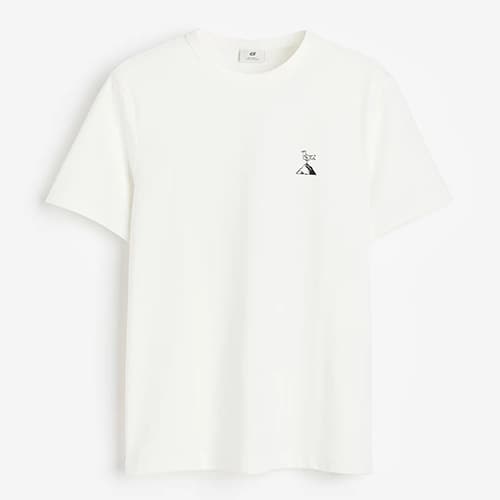 تیشرت اورجینال وارداتی H&M اچ اند ام COOLMAX® Regular Fit T-shirt سفید فرانسه France