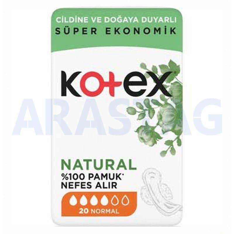 نوار بهداشتی کوتکس NATURAL مدل نرمال سایز متوسط بسته 20 عددی — تصویر ۲