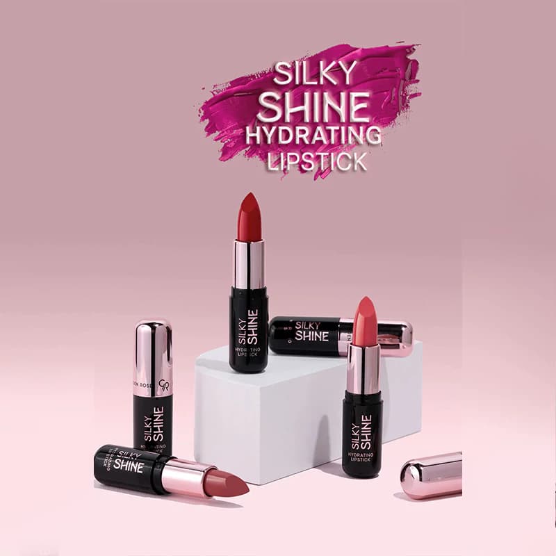 رژ لب جامد گلدن رز مدل SILKY SHINE شماره 224 — تصویر ۶