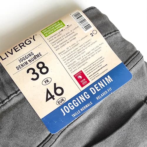 شلوار مردانه جین لیورجی Livergy آلمان طوسی کمر و دمپا کش — تصویر ۶