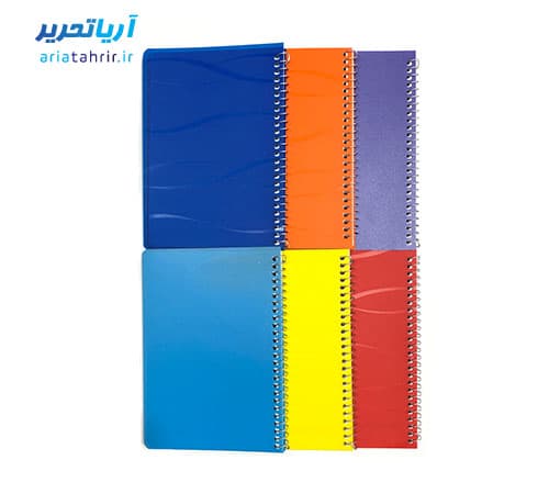 دفتر یادداشت سیمی جلد طلقی سایز 10 × 13.5 سیم از بغل (سایز یک دوازدهم)