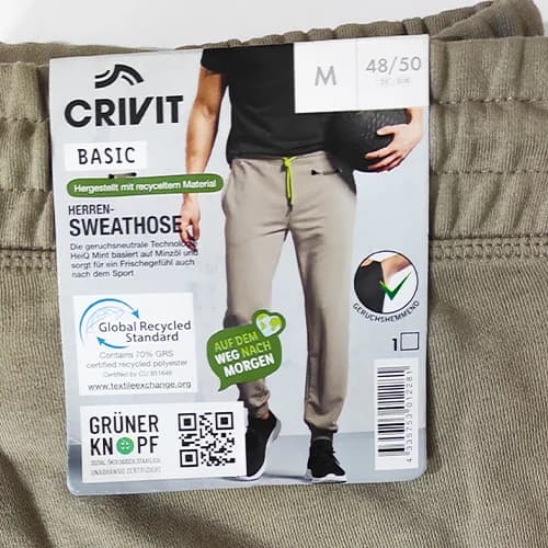 شلوار اسلش جاگر اورجینال مردانه کریویت CRIVIT طوسی کرم — تصویر ۴